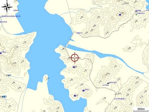 20. 태안군 D 개체군의복원로드맵 가. 개체군의지리적위치 충청남도태안군의금개구리서식지는 다 (Fig. 1) 국도주변에위치하고있는연못에서식하고있었 a b Fig. 1. Ponds located in Taean-gun, a) a map of the habitat site, b) an aerial view of the habitat.