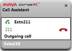 one-x Call Assistant: one-x Call Assistant 아 이 콘 12.6 one-x Call Assistant 메 시 지 전 화 를 걸 고 받 는 경 우 one-x Call Assistant에 통 화 진 행 이 표 시 됩 니 다. 시 스 템 에 해 당 번 호 또 는 통 화 의 다 른 위 치 에 있 는 통 화 자 번호만 표시됩니다.