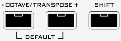 4 Basic operation ( 기본동작 ) The SHIFT button ( 쉬프트버튼 ): SHIFT 버튼을계속누르신상태에서 OCTAVE/TRANSPOSE