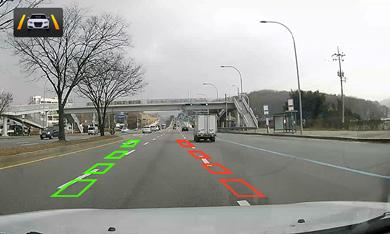 차선이탈경보준비실패 평상시녹색 차선이탈경보준비성공 ( 차선이잘보이는도로에서동작속도이상으로 10 초이상직선주행시준비가완료됩니다.