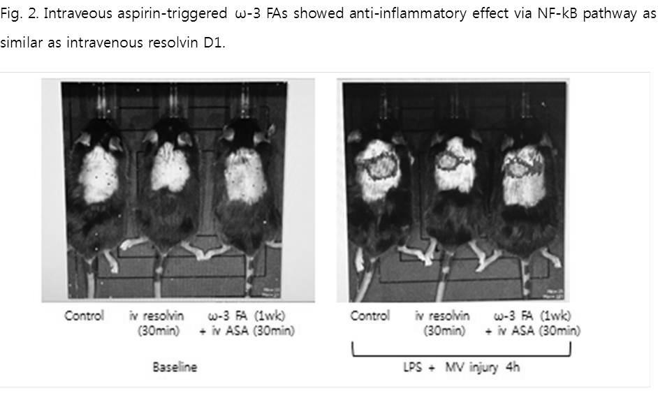 Oral O1-1 Omega-3 Fatty Acids Reduce Pulmonary NF-κB activation in a Murine Ventilator-Induced Lung Injury Young-Jae Cho, Yoon Je Lee, Eun Young Eo, Yeon Joo Lee, Choon-Taek Lee, Jae Ho Lee Division