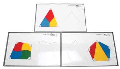 삼각형, 사각형, 다각형내각의합퍼즐 오각형내각의합퍼즐조각, 4 학생당 1 개 - 삼각형, 사각형, 오각형의내각의크기를내각의합퍼즐을이용하여탐구하고, 그규칙을찾아본다. 밑판삼각형, 사각형, 다각형외각의합퍼즐 오각형외각의합퍼즐조각, 4 학생당 1 개 - 삼각형, 사각형, 오각형의외각의크기를외각의합퍼즐을이용하여탐구하고, 그규칙을찾아본다.