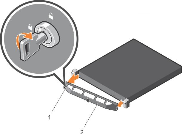 관련링크전면베젤 ( 선택사양 ) 설치시스템덮개장착 권장도구 분리및설치절차를수행하려면다음과같은도구가필요합니다. # 2 십자드라이버 플라스틱스크라이브 접지부에연결되는손목접지대 전면베젤 ( 선택사양 ) 전면베젤은시스템전면에연결되어하드드라이브를분리하거나재설정또는전원단추를누를때문제가발생하지않게합니다. 보안강화를위해전면베젤을잠글수도있습니다.