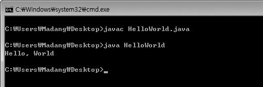 구분 : [ 편집 ] ( 기존변수값의제일앞에추가 ) 변수이름 : Path 변수값 : %JAVA_HOME%\bin; 5 3 4 0 JDK가제대로설치되었는지확인하기위해다음과같이 HelloWorld.