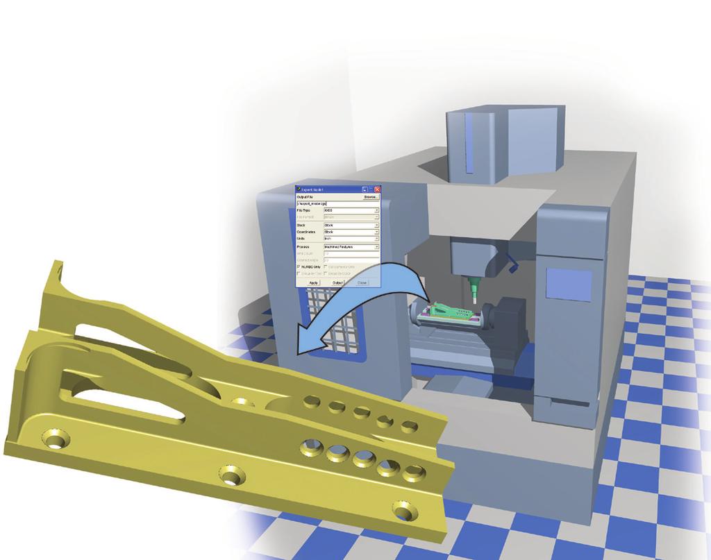 CNC 프로그램분석 & CAD 모델생성 AUTO-DIFF AUTO-DIFF은 VERICUT에서 가공된형상 과디자인모델을비교하여과삭과미삭부위를자동으로찾아낸다.