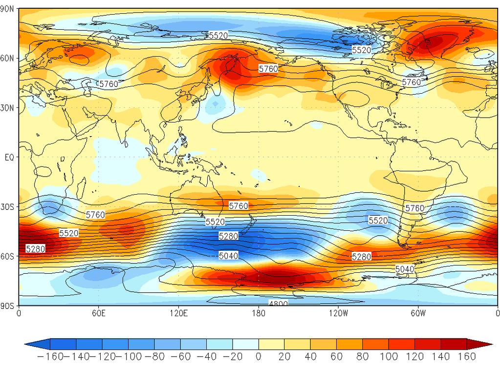 열대야가지속적으로발생하였음 (b) 7월후반베링해부근에고기압 ( 파란색점선 ) 이강하게발달하면서우리나라주변의기압계흐름이정체되어북태평양고기압의영향 ( 빨간색점선 )