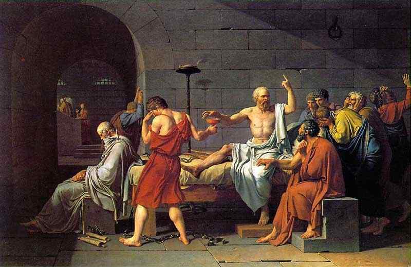 < 참고자료 > 강의중에다뤄지는참고자료를수록합니다. The Death of Socrates, Jacques Louis David, New York metropolitan, 1787 년 소크라테스는단지이세상에서저세상으로의편안한여행을기원하는기도를드린다음에너무나태연하게거리낌없이독약을마십니다. 그때까지슬픔을참고있던제자들이제각기얼굴을감싸고통곡을합니다.