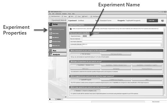 5 Setup 의 Experiment Properties 를 click