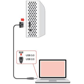 포함된 USB 케이블의 USB A 형끝부분을컴퓨터의호환되는포트에연결합니다.