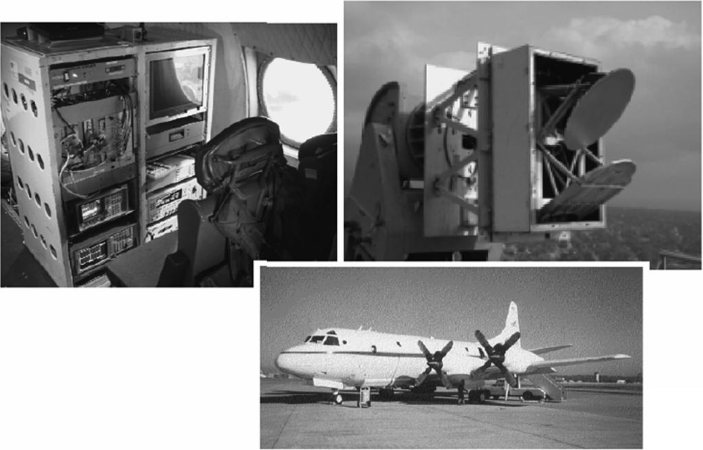 DPR은 위성용으로 JAXA 주관으로 개발되고 있지만, 효 용성 검증을 위해 NASA에서는 California Institute of Technology의 Jet Propulsion Lab. 등과 같이 airborne prototype 을 개발하였다. Fig. 11은 신호처리장치, 안테나, 그리고 실 험에 쓰인 항공기를 보여준다.
