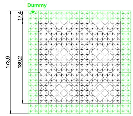 Fig. 6. Configuration of fabricated Vivaldi antenna. 인 방식이나, 본 논문에서는 그림 7에서 표기한 것과 같 이 45 간격의 4개의 편파(편파#1 편파#4)를 전기적으로 제어하여 구현하기 위한 방법으로 삼각배열 방식을 채택 하였다.