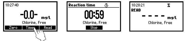 3. CHLORINE, FREE (0.00-5.00 mg/l) 사양 (Specification) 범위 (Range) 0.00-5.00 mg/l Cl2 최소측정단위 (Resolution) 0.01 mg/l 정확도 (Accuracy) ±0.