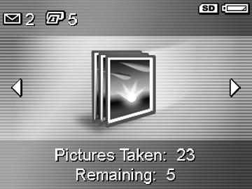 Ecranul cu sumarul imaginilor Dac ap sa i butonul în timpul vizualiz rii ultimei imagini, este afişat ecranul Total Images Summary (Sumar imagini) care indic num rul de imagini fotografiate şi num