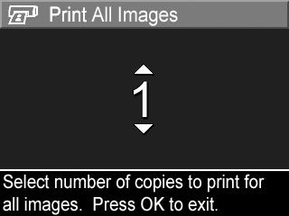 Utiliza i butoanele pentru a derula pân la destina ia c tre care dori i s trimite i toate imaginile, apoi ap sa i butonul. a. Dac destina ia selectat este Print (Tip rire), va fi afişat submeniul Print All Images (Tip rire toate imaginile).