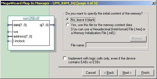 Figure 5 Memory 내부의초기값설정 Figure 6 은 MegaWizard Plug-In Manager