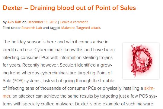 주요악성코드 (2) Dexter - 2012 년 12 월전세계 POS System 감염확인 -