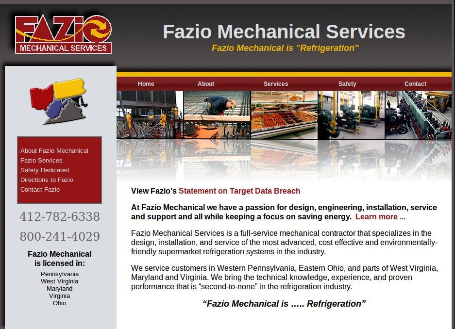 (1) 미국 Target 해킹 HVAC 업체를통해침입설 - Fazio Mechanical