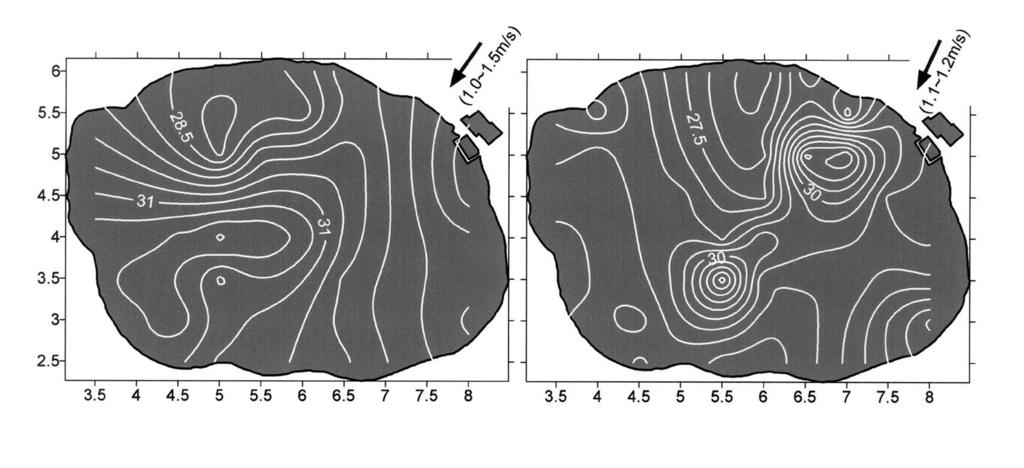 (a) measured from 6 to 7 p.m., in Aug. 02. 2001 (b) measured from 4 to 5 p.m., in Aug. 03. 2001 Figure 5.