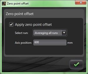 Test explorer' 패널하단에서 Zero point offset' 버튼을선택합니다.