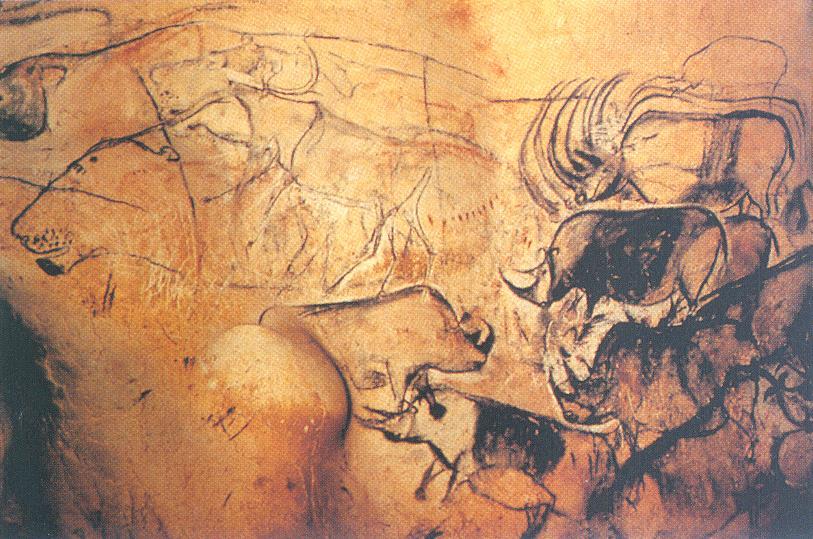 원시건축 Lion Panel 발견장소 : 쇼베동굴 지역 : 프랑스아르데슈 추정연도 : 15,000 10,000 BCE 인간이동굴에살았다는증거는조명으로써모닥불만을사용해그린그림들에서비롯된다.