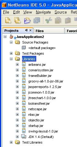 선택되어진모든 JAR 파일은 Libraries 노드에설정이되어, 어플리케이션을생성하여컴파일 혹은테스트 / 디버깅목적으로실행할경우에참조하게된다.