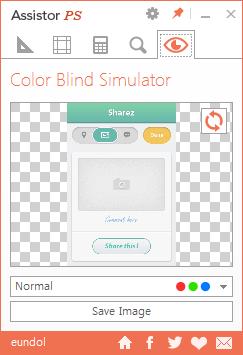 10. 색맹 / 색약시뮬레이션 (Color Blind Simulator) 이미지가색맹 / 색약자에게어떻게보이는지시뮬레이션할수있습니다. A. 이미지불러오기 : 창을클릭하거나드래그하여이미지파일을불러올수있습니다.