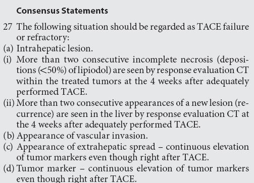 TACE RTx How many TACE?? Consensus-Based Clinical Practice Guidelines Proposed by the Japan Society of Hepatology (JSH) 2010, Kudo et al.