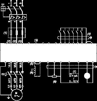 (6) Optional DC choke for ATV71H M3, ATV71HD11M3X HD45M3X, ATV71 075N4 D75N4 and ATV71P N4Z drives. Connected in place of the strap between the PO and PA/+ terminals.