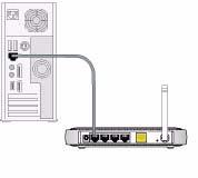 e. 케이블의끝 (1) 을유무선공유기의 LAN 포트에안전하게삽입하십시오 ( 예 : LAN