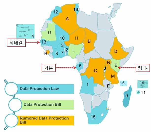 5. 아프리카시장 - 케냐 그림 _ 아프리카지역보안법률제정현황 [ 출처 ] simmons & simmons(2015.