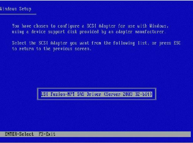 Diskette Image( 디스켓이미지 ) JavaRConsole 시스템에서사용가능한 floppy.img 10. 추가장치를지정하려면 S 키를누릅니다. 사용가능한드라이버목록을보여주는화면이나타납니다. 그림 5-4 Select SCSI Adapter(SCSI 어댑터선택 ) 화면 11.