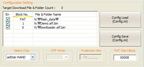 Config 설정 OTP Write, Protection Key(adStar only) 타겟이 adstar 인경우, 그림 8 처럼 OTP Write 를 Enable 하여 Protection Key 를입력할수있다. Protection 은한번 Write 하면변경할수없고, Key 값을기억하고있어야하므로주의해야한다.