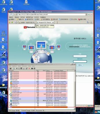 비교 IV Foreground window 의 size 를줄일경우 Host PC 에서 Internet Explorer 가 foreground window 의 Size 를줄이고,
