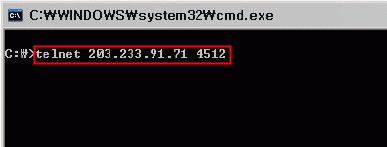 포트차단확인방법 (1) Windows 의좌측하단에있는 " 시작 " 버튼을누르시고 " 실행 " 을클릭하셔서 "cmd" 명령어를입력합니다. (2) Windows 명령창에서 "telnet 203.