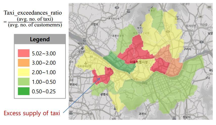 Taxi supply-demand analysis 헤븐리아이디어사의택시운행데이터분석결과 (2014.