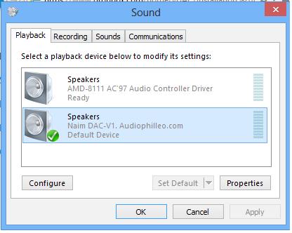 참고 : Windows 7 소리제어판은 DAC-V1 의전체샘플레이트 범위를기본으로지원하지않습니다.
