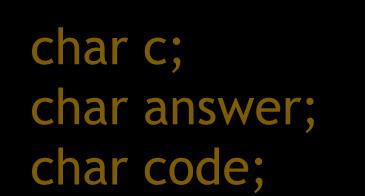 code; char c char answer