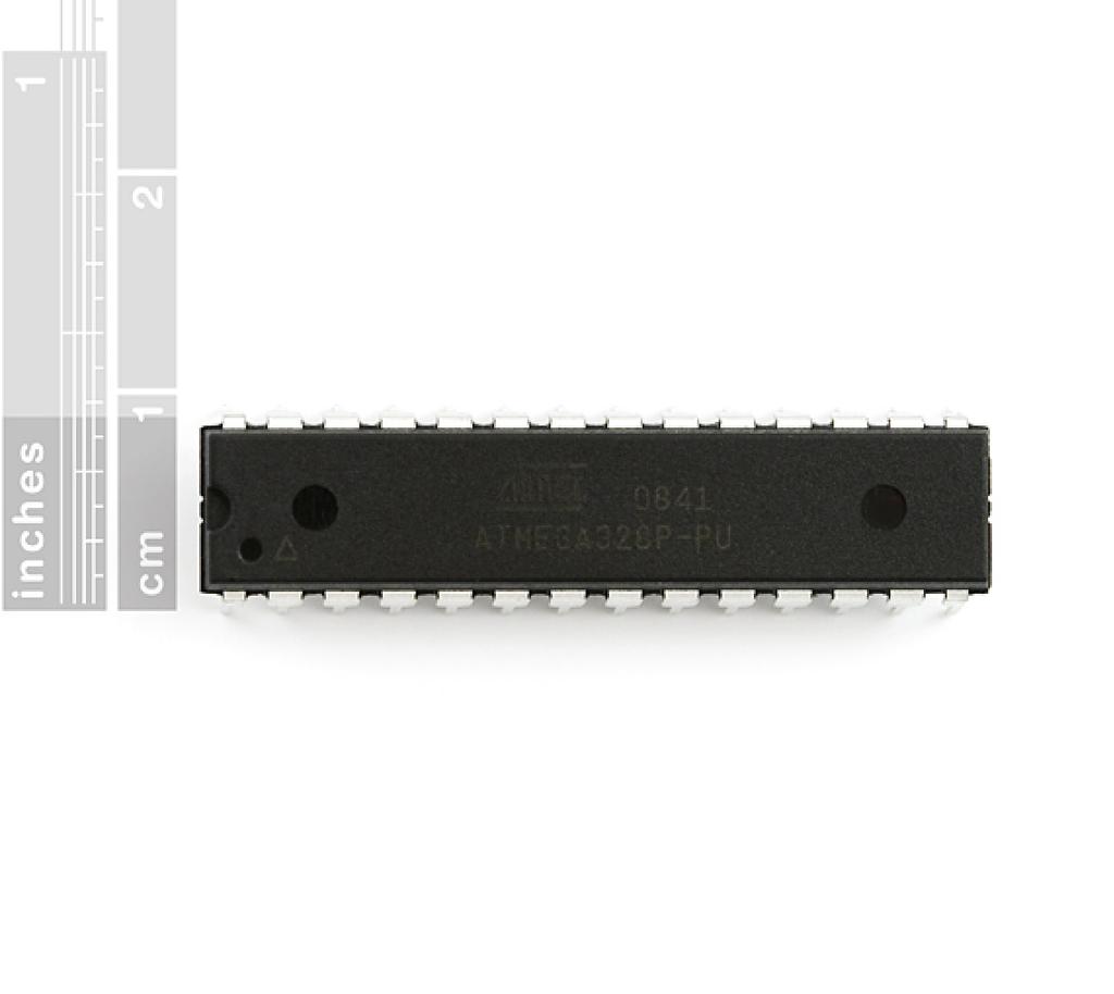 아래는우리가쓰게될 ATmega328 chip 의내부구조 (Block Diagram) 이다. DIP(Dual Inline Package) type IC 우리가가장많이사용하게될패키지로브레드보드에꽂아사용할수있다. 핀간격은 2.54mm (1/10인치) 이며 2줄로이루어져있다.