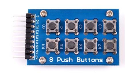 2) 버튼 + RGB LED 예제설명 RGB LED 와 8 Push Buttons 모듈을이용하여서 K0 을누르면