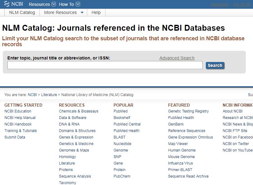 Journal List In NCBI DB