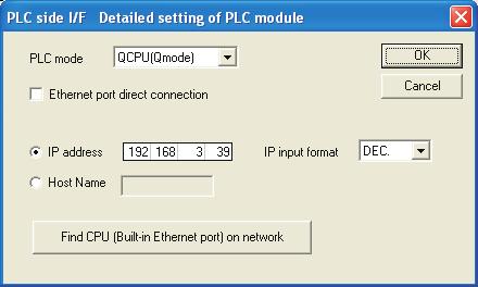 ㆍ Protocol: 사용하고자하는프로토콜을 TCP 또는 UDP 중에서선택하십시오. (3.1.1 항의오픈설정에서설정한프로토콜에맞추어주십시오.) 2) PLC 측 I/F 를 [PLC module] 로설정하십시오.
