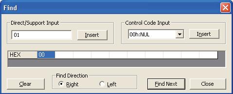 "Direct/Support Input" 은회선트레이스화면의 "Send/Receive Packet" 에선택되어있는표시형식 (16 진수또는