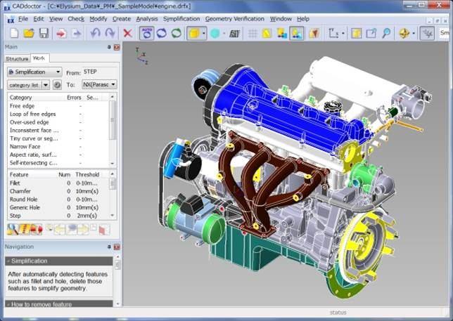 CADdoctor 개요 3D 모델링에대한 PDQ 체크, 힐링, 데이터변환등의기능을가진 3D 모델링최적화시스템입니다.