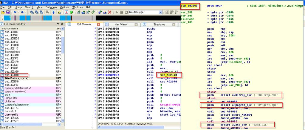 3) Code Xref & Subkey 코드로케이션영역 loc_409f48 -> code Xref: sub_403043 + 54 - 코드에서 jump 문에의해분기할때해당로케이션으로이동 코드레퍼런스영역 code Xref: sub_403043 + 54 - 프로그램의흐름중분기문에의해서해당부분 (loc_409f48) 을참조한위치값을표시 -