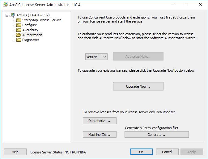 Concurrent Use 인증하기 - Online ArcGIS Desktop Concurrent Use License Authorization 10)