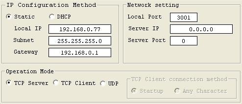< 그림 33> 3 IP Configuration Method Static (Statistics) : 통계자료 DHCP : DHCP 모드실행 : DHCP Client 를지원하는 ADSL 모뎀이나 IP 공유기에직접접속가능합니다..Local IP : LE100 에설정된 IP 값.Subnet : LE100 에설정된 Subnet 값.