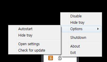 설치 - Shutdown Guard Install 이 파일을 실행하여 윈도우 우측하단 메뉴 창의 tray icon