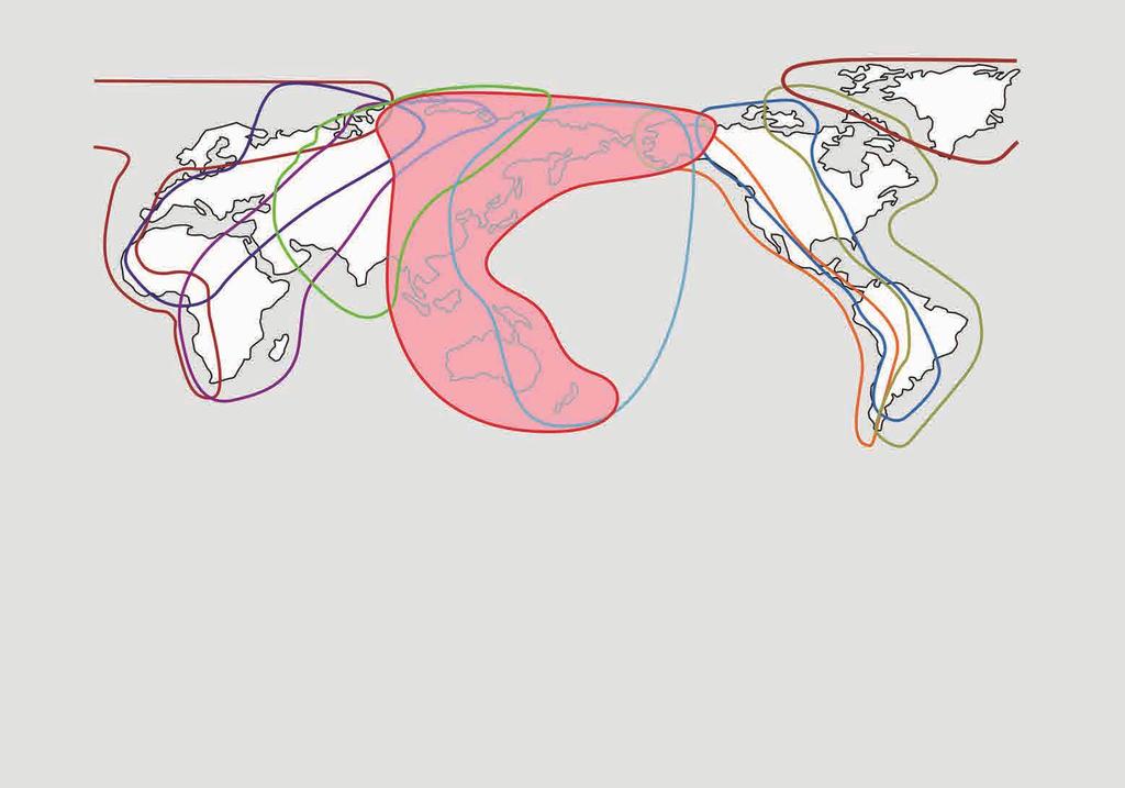 두루미의이동 전지구적으로 9개의주요한철새이동경로 (Flyway) 가존재한다. 한반도가속해있는동아시아-대양주철새이동경로 (EAAF: East Asian-Australasian Flyway) 는시베리아와알래스카로부터동아시아, 동남아시아를거쳐호주-뉴질랜드에이르는이동경로이다.