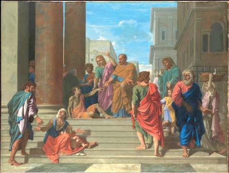 메트로폴리탄박물관 (Metropolitan Museum of Art) 에서보는그림속성서 41 3 성베드로와요한의절름발이치유 그리스도의죽음이후사도들의첫번째기적은 < 성베드로와요한의절름발이치유 Saints Peter and John Healing the Lame Man> 로사도행전 (3,1-10) 에자세하게기록되었다.