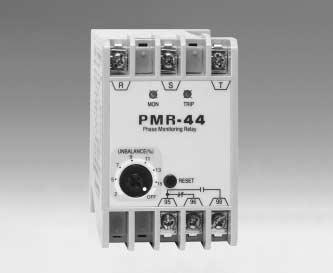 PMR 전자식역 결상계전기 MCU 내장 Phase Monitoring Relay 역상 / 결상 / 전압불평형보호 전압불평형율설정 : 2-15% 동작원인확인기능 : 2-LED 강한내환경성 Fail-safe Operation 보호기능 보호항목 동작시간 역 상 0.